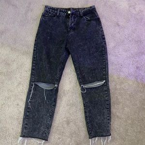 Black straight leg jeans